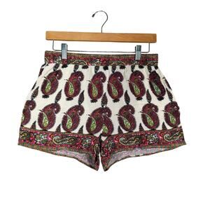 Anthropologie Ett Twa Paisley Print Shorts | Flowy Linen Style | Small Boho